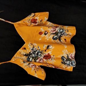 Yellow floral blouse size 6